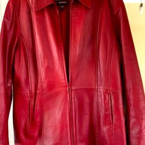 Danier Red Leather Jacket